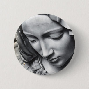 Michelangelo's Pieta detail van Virgin Mary's gezi Ronde Button 5,7 Cm