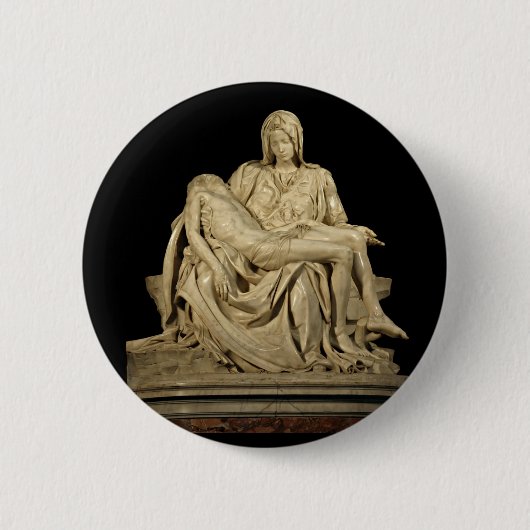 Michelangelo's Pieta Ronde Button 5,7 Cm (Voorkant)
