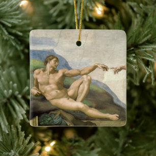 Michelangelo's Schepping van Man (Schepping van Ad Keramisch Ornament