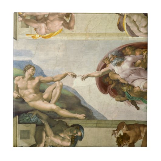 Michelangelo's Schepping van Man (Schepping van Ad Tegeltje (Voorkant)