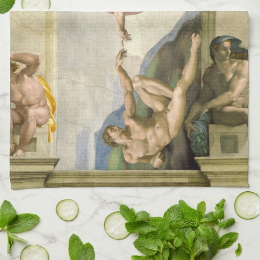 Michelangelo's Schepping van Man (Schepping van Ad Theedoek (Gevouwen)