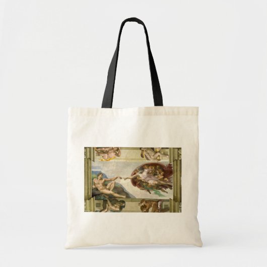 Michelangelo's Schepping van Man (Schepping van Ad Tote Bag (Voorkant)