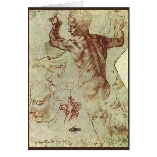 Michelangelo's studie van een Libische Sibille (Voorkant)