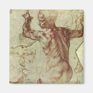 Michelangelo's Studie voor een Libische Sibille Magneet