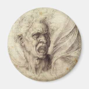 Michelangelo's Verdoemde Ziel, Hoofd van een Man Magneet
