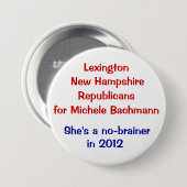 Michele Bachmann Lexington New Hampshire Ronde Button 7,6 Cm (Voorkant /achterkant)