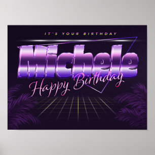 Michele Name Vorname retro Poster Geburtstag