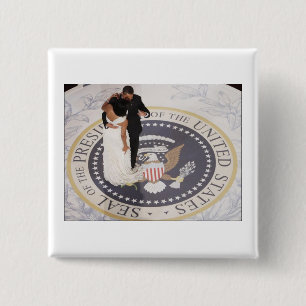 Michelle en Barack Obama Vierkante Button 5,1 Cm