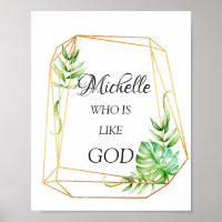 Michelle Naam Betekenis Bloemen Frame Tropisch