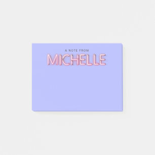 Michelle-naam in gloeiend neonlicht nieuwigheid post-it® notes