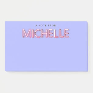 Michelle-naam in gloeiend neonlicht nieuwigheid post-it® notes