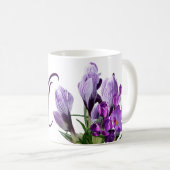 Michelle naam paarse bloemen monogram Koffiemok (Voorkant rechts)