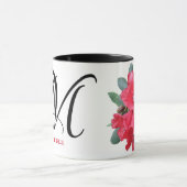  Michelle naam rode bloemen trendy boho Mok (Midden)