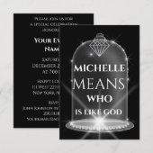 Michelle Name Beting Diamond Afstuderen Spark Kaart (Voorkant / Achterkant)