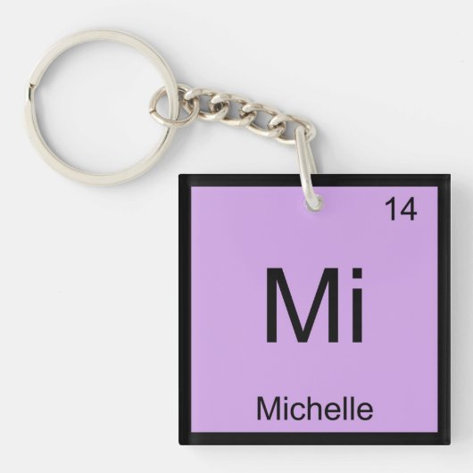 Michelle Name Chemistry Element Periodic Table Sleutelhanger (voorkant)