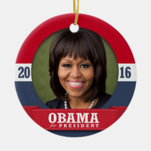 MICHELLE OBAMA 2016 KERAMISCH ORNAMENT