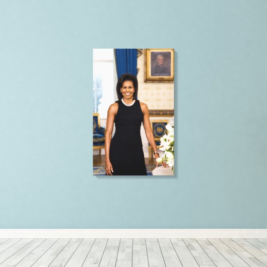 Michelle Obama Canvas Print (Insitu (Houten vloer))