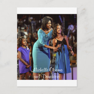 Michelle Obama en Daughters Briefkaart