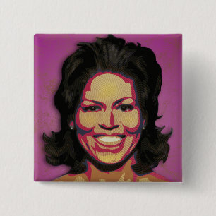 Michelle Obama - First Lady Vierkante Button 5,1 Cm