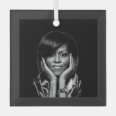 MICHELLE OBAMA GLAS ORNAMENT (Voorkant)