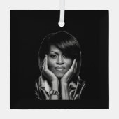 MICHELLE OBAMA GLAS ORNAMENT (Achterkant)