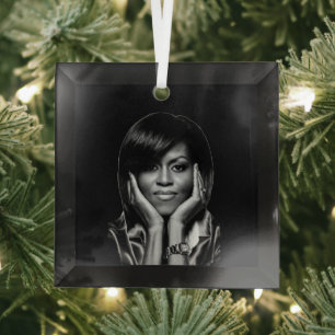 MICHELLE OBAMA GLAS ORNAMENT