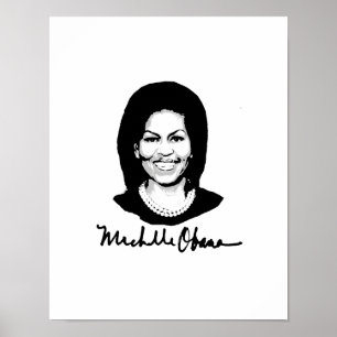MICHELLE OBAMA-HANDTEKENING -.png Poster
