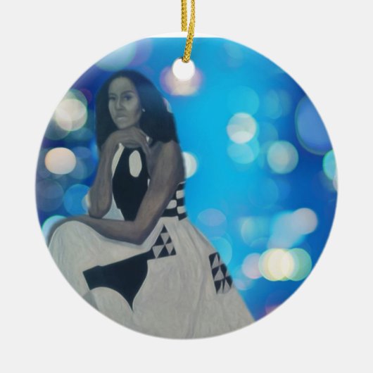 Michelle Obama Keramisch Ornament (Voorkant)