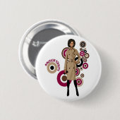 Michelle Obama Pin Ronde Button 5,7 Cm (Voorkant /achterkant)