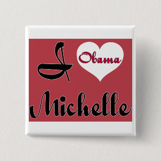 michelle obama pnk vierkante button 5,1 cm