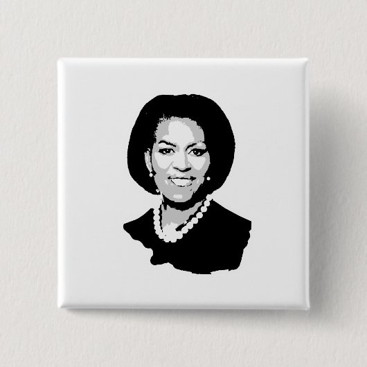 Michelle Obama Vierkante Button 5,1 Cm (Voorkant)
