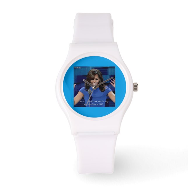 Michelle Obama "We gaan hoog" Silicon Unisex Watch Horloge (Voorkant)