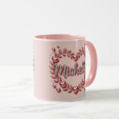 Michelle Pink Hearts Combo Mug (Devant droit)