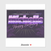 Michelle Prénom Date de naissance de Sticker (Feuille)