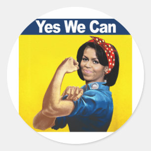MICHELLE THE RIVETER - JA WE KUNNEN.png Ronde Sticker