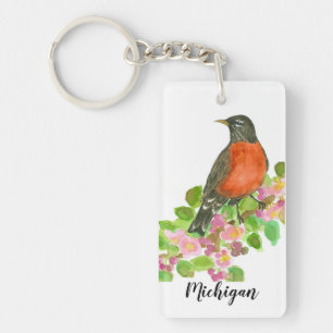 Michigan American Robin State Bird Sleutelhanger