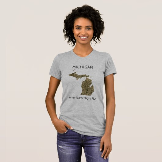Michigan - Amerikaanse High Five T-Shirt (Voorkant volledig)