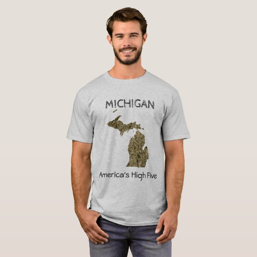 Michigan - Amerikaanse High Five T-Shirt (Voorkant volledig)