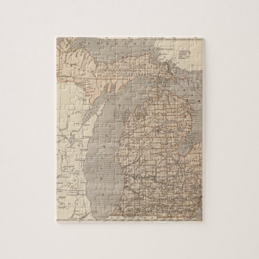 Michigan Atlas Map Legpuzzel (Verticaal)