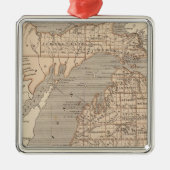 Michigan Atlas Map Metalen Ornament (Voorkant)