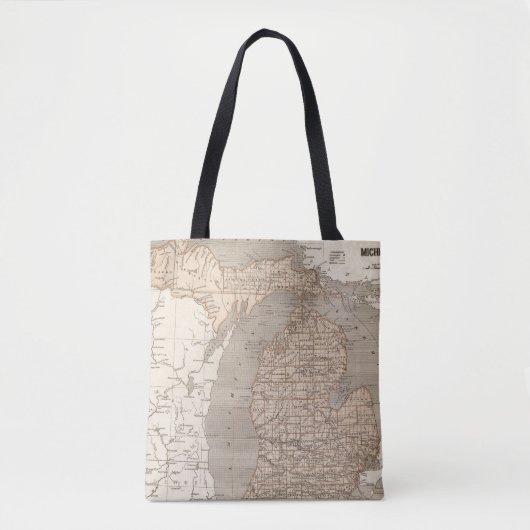 Michigan Atlas Map Tote Bag (Voorkant)