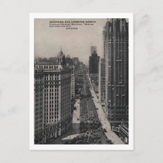 Michigan Ave, Chicago IL, Illinois Briefkaart (Voorkant)