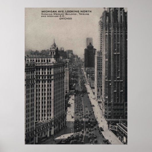 Michigan Ave, Chicago IL, Illinois Poster (Voorkant)