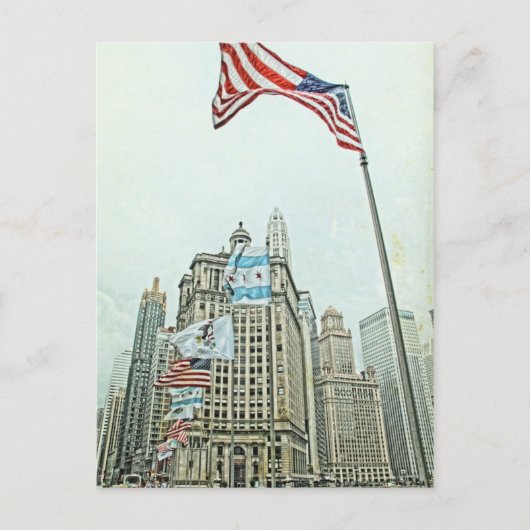 Michigan Avenue Bridge Chicago Illinois Briefkaart (Voorkant)