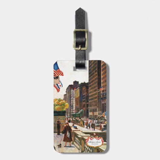 Michigan Avenue, Chicago door John Falter Bagagelabel (Voorkant verticaal)