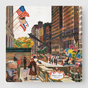 Michigan Avenue, Chicago door John Falter Vierkante Klok