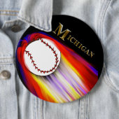 MICHIGAN BASEBALL RONDE BUTTON 6,0 CM (In situ)