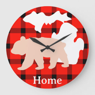 Michigan Beer Thuis in Buffalo Plaid Grote Klok