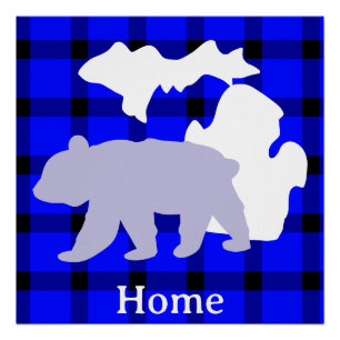 Michigan Beerhuis in Buffalo Plaid Perfect Poster