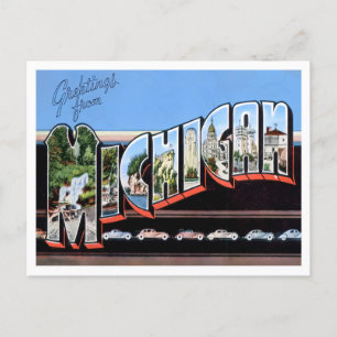 Michigan  Big Letters Briefkaart